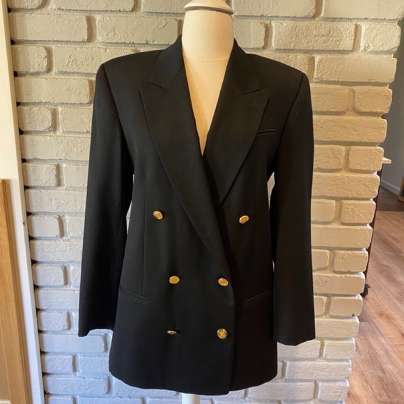 Augustus Jackets & Blazers - Augustus Double Breasted 100% Wool Blazer Black, Women's Size 4 #006